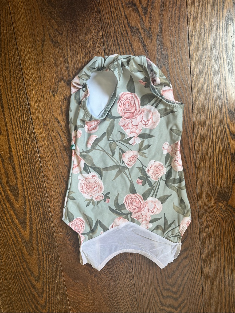 Lucky Leo Floral Rose Print Leotard - Mint & Blush